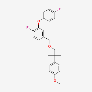 molecular formula C24H24F2O3 B12785092 Benzene, 1-fluoro-2-(4-fluorophenoxy)-4-((2-(4-methoxyphenyl)-2-methylpropoxy)methyl)- CAS No. 83492-95-9