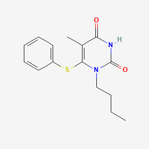 molecular formula C15H18N2O2S B12785099 1-Butyl-6-(phenylthio)thymine CAS No. 136160-21-9