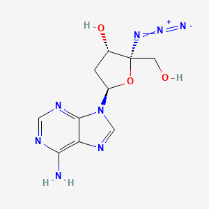 molecular formula C10H12N8O3 B12785125 Adenosine, 4'-azido-2'-deoxy- CAS No. 130108-73-5