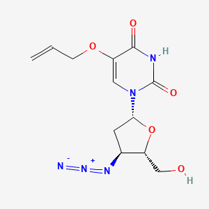 molecular formula C12H15N5O5 B12785161 Uridine, 3'-azido-2',3'-dideoxy-5-(2-propenyloxy)- CAS No. 111495-94-4