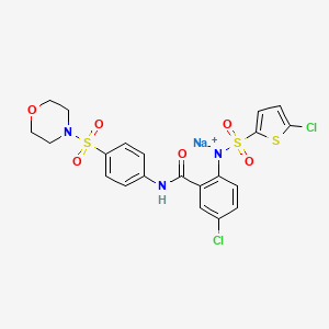 molecular formula C21H18Cl2N3NaO6S3 B12785164 Ataciguat sodium CAS No. 254976-06-2