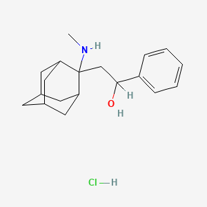 molecular formula C19H28ClNO B12785192 2-(Methylamino)-alpha-phenyltricyclo(3.3.1.1(sup 3,7))decane-2-ethanol hydrochloride CAS No. 108736-91-0
