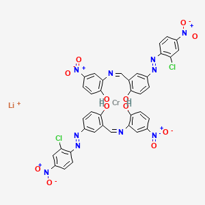 molecular formula C38H24Cl2CrLiN10O12+ B12785221 Lithium bis(4-((2-chloro-4-nitrophenyl)azo)-2-(((2-hydroxy-5-nitrophenyl)imino)methyl)phenolato(2-))chromate(1-) CAS No. 83804-10-8
