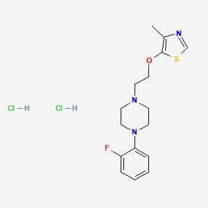 molecular formula C16H22Cl2FN3OS B12785223 Piperazine, 1-(2-fluorophenyl)-4-(2-((4-methyl-5-thiazolyl)oxy)ethyl)-, dihydrochloride CAS No. 136996-69-5