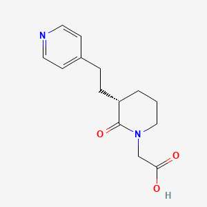 molecular formula C14H18N2O3 B12785294 2-Oxo-3-(2-(4-pyridinyl)ethyl)-1-piperidineacetic acid, (3R)- CAS No. 172649-75-1