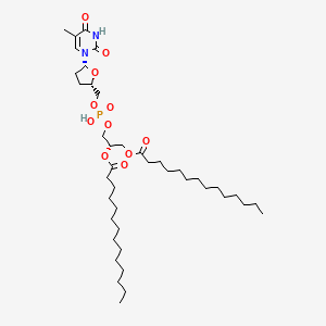 molecular formula C41H73N2O11P B12785295 Dimyristoylphosphatididyl ddT (liposomal formulation) CAS No. 128008-47-9