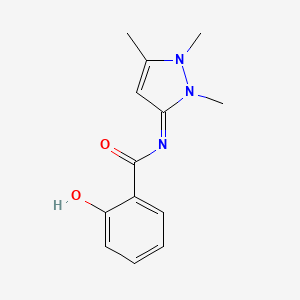 molecular formula C13H15N3O2 B12785310 N-(1,2,3-Trimethyl-3-pyrazolin-5-ylidene)salicylamide CAS No. 88059-46-5