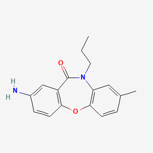 molecular formula C17H18N2O2 B12785337 2Am-8Me-10Pr-DBOA-11one CAS No. 140412-91-5