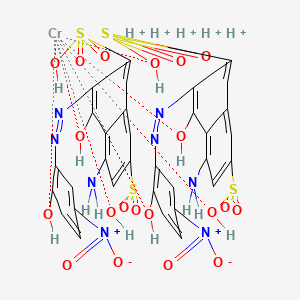molecular formula C32H29CrN8O20S4+5 B12785343 Chromate(5-), bis(5-amino-4-(hydroxy-kappaO)-3-((2-(hydroxy-kappaO)-5-nitrophenyl)azo-kappaN1)-2,7-naphthalenedisulfonato(4-))-, pentahydrogen CAS No. 19717-98-7