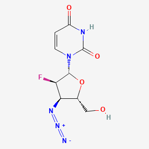 molecular formula C9H10FN5O4 B12785350 Uridine, 3'-azido-2',3'-dideoxy-2'-fluoro- CAS No. 127841-03-6