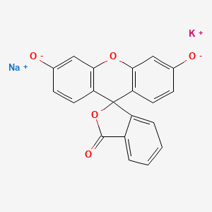 molecular formula C20H10KNaO5 B12785366 Spiro(isobenzofuran-1(3H),9'-(9H)xanthen)-3-one, 3',6'-dihydroxy-, potassium sodium salt CAS No. 71701-20-7
