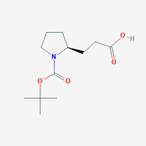 molecular formula C12H21NO4 B1278538 3-[(2S)-1-[(叔丁氧羰基)吡咯烷-2-基]丙酸 CAS No. 65595-02-0