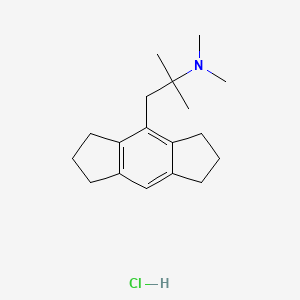 molecular formula C18H28ClN B12785389 s-Indacene-4-ethanamine, 1,2,3,5,6,7-hexahydro-N,N,alpha,alpha-tetramethyl-, hydrochloride CAS No. 82875-70-5