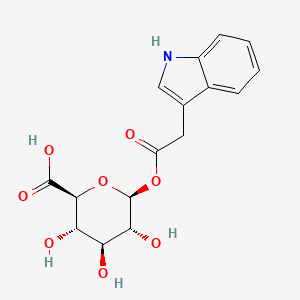 molecular formula C16H17NO8 B12785427 Indole-3-acetic-acid-O-glucuronide CAS No. 50409-89-7