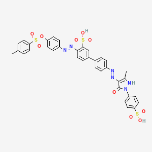 molecular formula C35H28N6O10S3 B12785434 Acid Orange 63 free acid CAS No. 772275-82-8