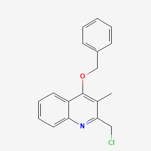 molecular formula C18H16ClNO B1278546 4-(Benzyloxy)-2-(chloromethyl)-3-methylquinoline CAS No. 356761-10-9