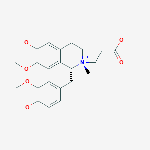 molecular formula C25H34NO6+ B12785491 methyl 3-[(1R,2R)-1-[(3,4-dimethoxyphenyl)methyl]-6,7-dimethoxy-2-methyl-3,4-dihydro-1H-isoquinolin-2-ium-2-yl]propanoate CAS No. 1075726-87-2