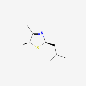 molecular formula C9H17NS B12785499 Thiazole, 2,5-dihydro-4,5-dimethyl-2-(2-methylpropyl)-, (E)- CAS No. 64383-85-3