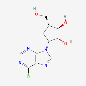 molecular formula C11H13ClN4O3 B12785507 Carbocyclic-6-chloropurine nucleoside-arabino CAS No. 62357-69-1