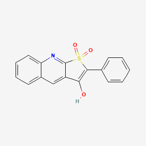 molecular formula C17H11NO3S B12785524 2-Phenylthieno[2,3-b]quinolin-3-ol 1,1-dioxide CAS No. 65764-33-2