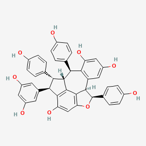 molecular formula C42H32O9 B12785541 Suffruticosol B CAS No. 220936-87-8