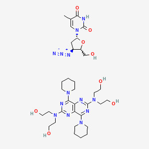 molecular formula C34H53N13O8 B12785547 Dpm & azt CAS No. 126777-37-5