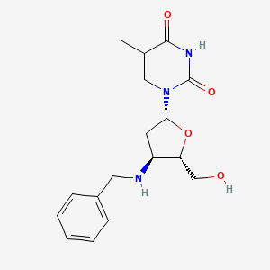 molecular formula C17H21N3O4 B12785558 Thymidine, 3'-deoxy-3'-((phenylmethyl)amino)- CAS No. 134963-34-1