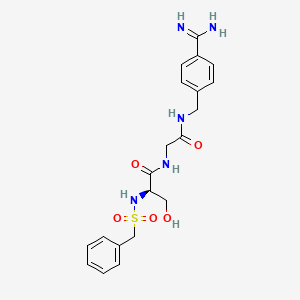 molecular formula C20H25N5O5S B12785608 Benzylsulfonylserylglycine amidinobenzamide CAS No. 380237-57-0