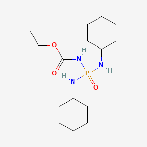 molecular formula C15H30N3O3P B12785636 ethyl N-bis(cyclohexylamino)phosphorylcarbamate CAS No. 18639-04-8