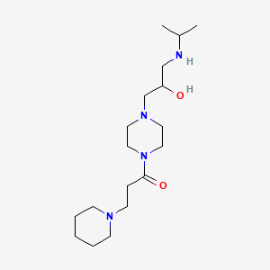 molecular formula C18H36N4O2 B12785646 1-(3-Piperidinopropionyl)-4-(2-hydroxy-3-isopropylaminopropyl)piperazine CAS No. 110200-28-7