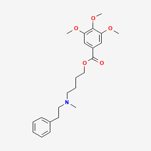 molecular formula C23H31NO5 B12785666 N-(4-Hydroxybutyl)-N-methylphenethylamine 3,4,5-trimethoxybenzoate CAS No. 67293-53-2