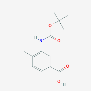 molecular formula C13H17NO4 B1278568 3-((tert-Butoxycarbonyl)amino)-4-methylbenzoic acid CAS No. 231958-04-6