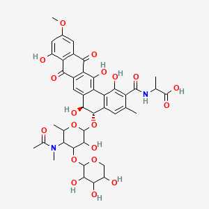 molecular formula C42H46N2O19 B12785705 Pradimicin acyl der. CAS No. 145240-35-3