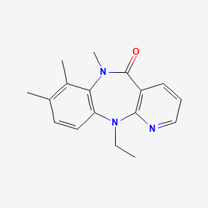 molecular formula C17H19N3O B12785714 N11-Ethyl-7,8,N6-trimethyl-6,11-dihydro-5H-pyrido(2,3-b)(1,5)benzodiazepin-5-one CAS No. 133626-83-2