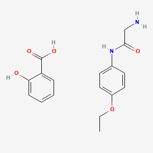 molecular formula C17H20N2O5 B12785778 Phenocoll salicylate CAS No. 140-47-6