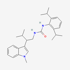 molecular formula C27H37N3O B12785807 N-(2,6-Bis(1-methylethyl)phenyl)-N'-(3-methyl-2-(1-methyl-1H-indol-3-yl)butyl)urea CAS No. 145131-18-6