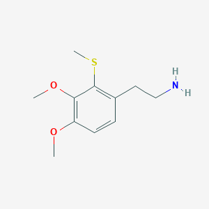 molecular formula C11H17NO2S B12785844 Benzeneethanamine, 3,4-dimethoxy-2-(methylthio)- CAS No. 75510-74-6