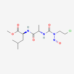 molecular formula C13H23ClN4O5 B12785862 L-Leucine, N-(N-((2-chloroethyl)nitrosocarbamoyl)-L-alanyl)-, methyl ester CAS No. 102586-02-7