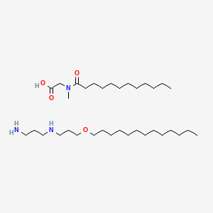 molecular formula C34H71N3O4 B12785871 N-(3-Tridecoxypropyl)-1,3-propanediamine mono-N-lauroylsarcosinate CAS No. 70776-14-6