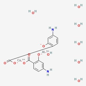 molecular formula C14H23AlCaN2O13 B12785967 Aluminoparaaminosalicylate calcium hydrate CAS No. 60491-70-5
