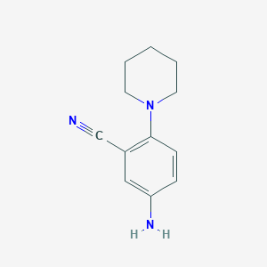 molecular formula C12H15N3 B1278599 5-Amino-2-(piperidin-1-yl)benzonitrile CAS No. 34595-33-0