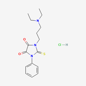 molecular formula C16H22ClN3O2S B12786003 4,5-Imidazolidinedione, 1-(3-(diethylamino)propyl)-3-phenyl-2-thioxo-, monohydrochloride CAS No. 132412-00-1
