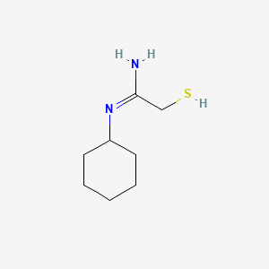 molecular formula C8H16N2S B12786012 N-Cyclohexyl-2-mercaptoethanimidamide CAS No. 90379-57-0