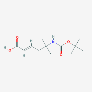 molecular formula C12H21NO4 B1278607 (2E)-5-(tert-Butyloxycarbonylamino)-5-methylhex-2-enoic acid 