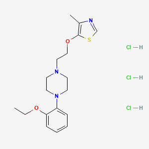 molecular formula C18H28Cl3N3O2S B12786152 4-Methyl-5-(2-(4-o-ethoxyphenylpiperazin-1-yl)ethoxy)thiazole trihydrochloride CAS No. 136996-63-9