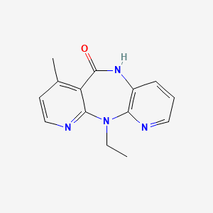 molecular formula C14H14N4O B12786190 2-ethyl-12-methyl-2,4,9,15-tetrazatricyclo[9.4.0.03,8]pentadeca-1(15),3(8),4,6,11,13-hexaen-10-one CAS No. 133627-30-2