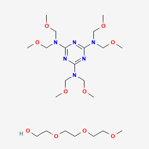 molecular formula C22H46N6O10 B12786194 2-N,2-N,4-N,4-N,6-N,6-N-hexakis(methoxymethyl)-1,3,5-triazine-2,4,6-triamine;2-[2-(2-methoxyethoxy)ethoxy]ethanol CAS No. 68092-64-8