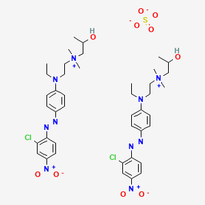 molecular formula C42H58Cl2N10O10S B12786210 (2-((4-((2-Chloro-4-nitrophenyl)azo)phenyl)ethylamino)ethyl)(2-hydroxypropyl)dimethylammonium sulphate CAS No. 85187-96-8