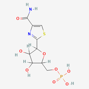 molecular formula C9H13N2O8PS B12786214 Phosphoric acid mono-(5-(4-carbamoyl-thiazol-2-yl)-3,4-dihydroxytetrahydrofuran-2-ylmethyl) ester CAS No. 83091-86-5