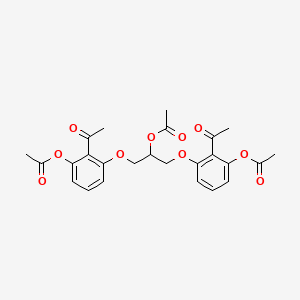 molecular formula C25H26O10 B12786235 1,3-Bis(3-acetoxy-2-acetylphenoxy)-2-acetoxypropane CAS No. 112489-26-6